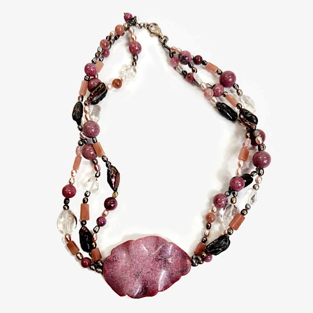 Rhodonite Gemstone Choker